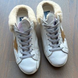 Golden Goose Superstar Sabot Sneaker Fur 38 - white / gold